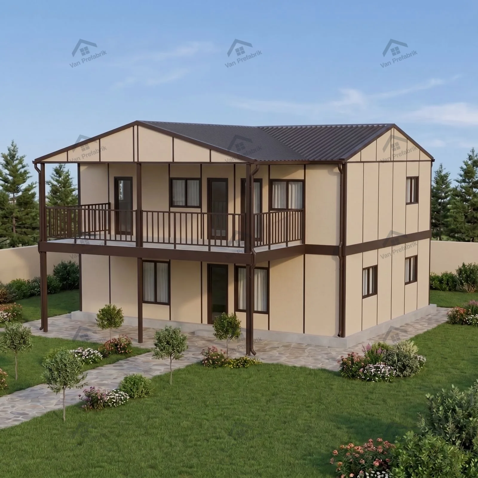 214 m² Dubleks Prefabrik