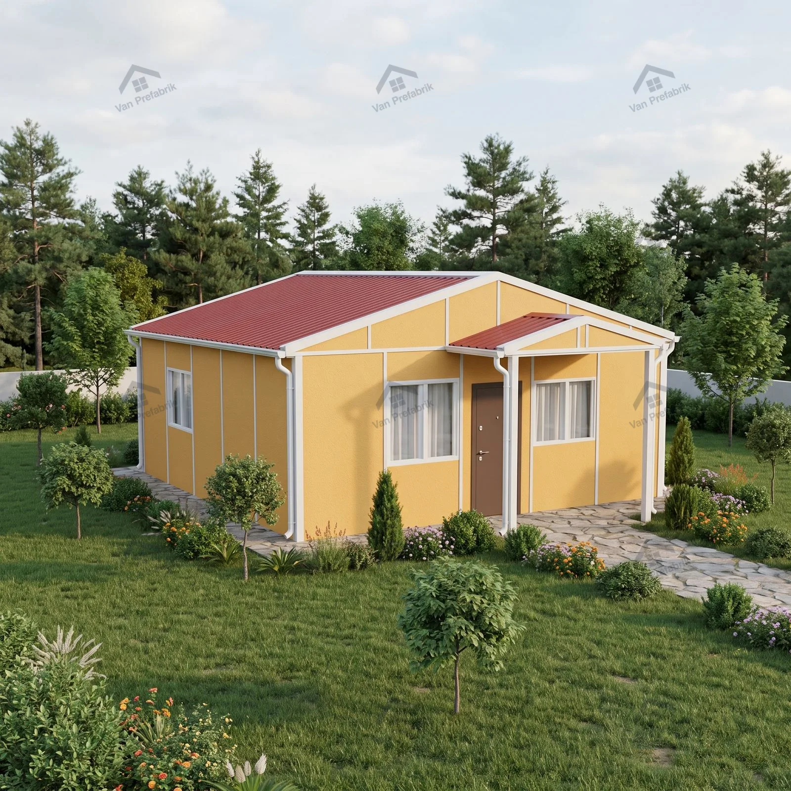 45m2 Tek Katlı Prefabrik Ev - B Tipi
